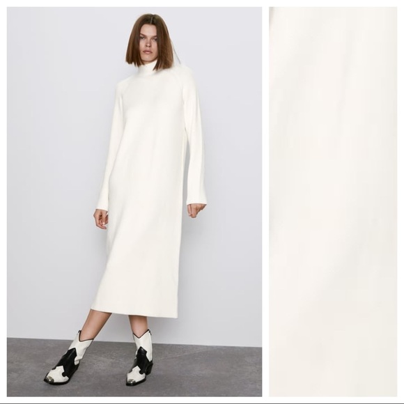 white midi knit dress